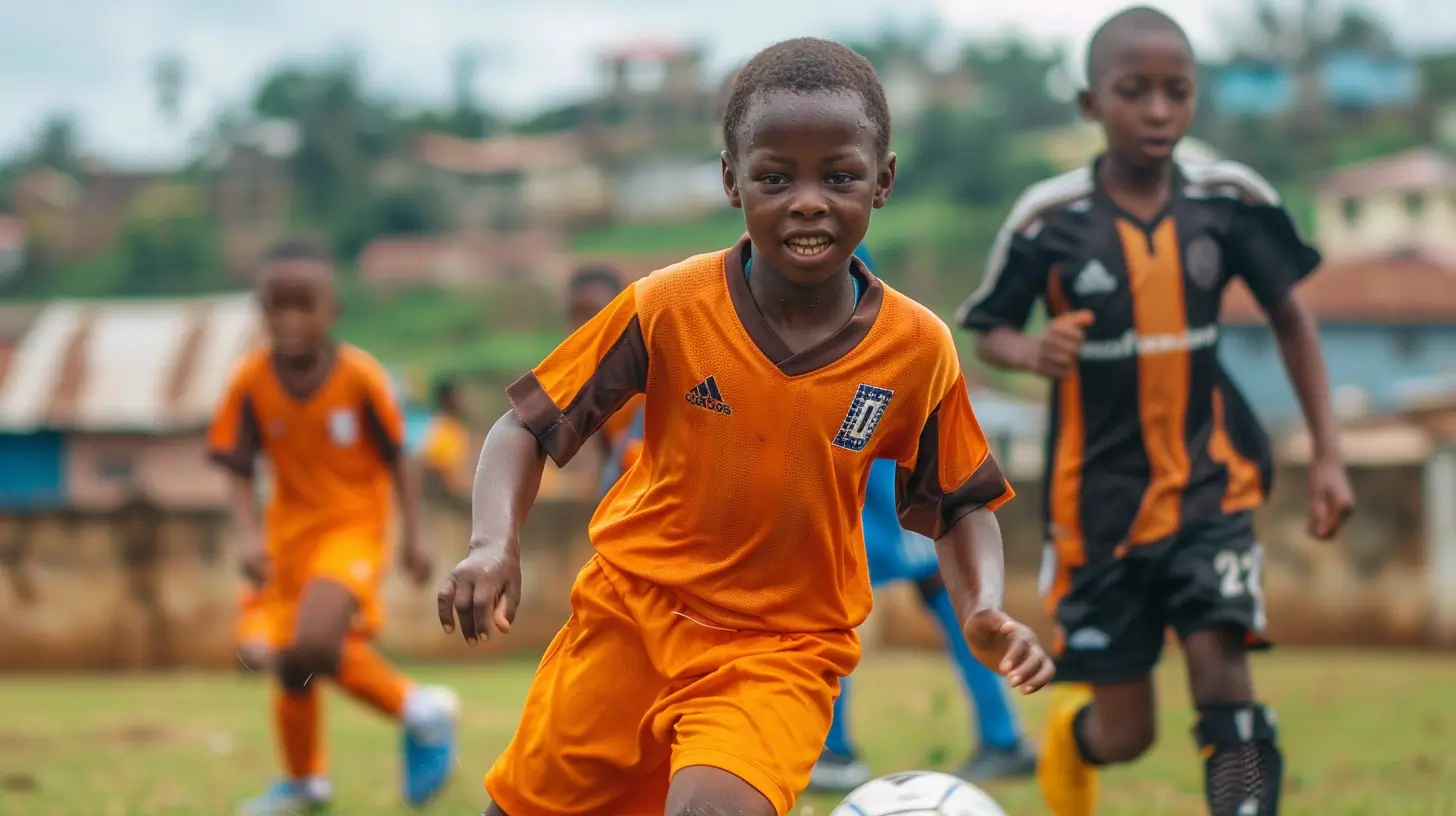 enfants qui jouent au foot en Côte d'Ivoire